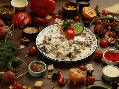 Кебаб в сливочном соусе